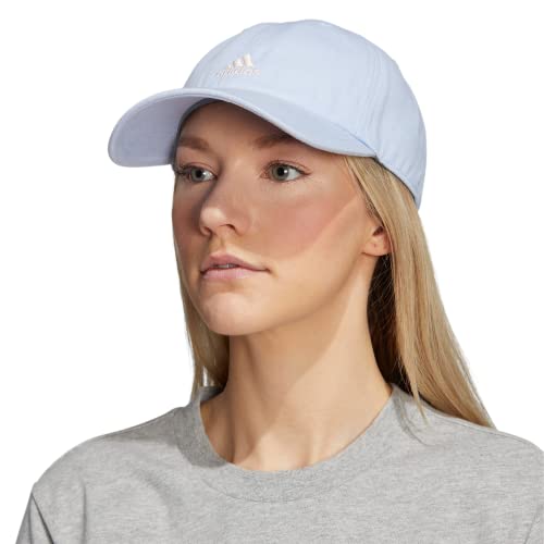 adidas Women's Saturday Relaxed Fit Adjustable Hat, Blue Dawn/Wonder Quartz Beige, One Size