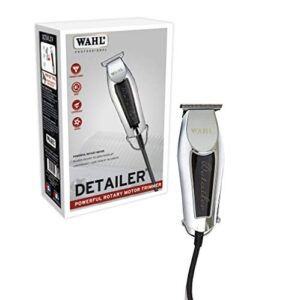 wahl professional detailer trimmer with a powerful rotary motor and t-blade perfect lining and artwork for professional barbers and stylists – model 8290, silver, 1 count (pack of 1)