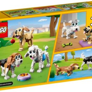 LEGO Creator 3 in 1 Adorable Dogs Set 31137 with Dachshund, Pug, Poodle Figures, Animal Building Toy for Kids Ages 7 and Up, Gift for Dog Lovers, Easter Gift Idea