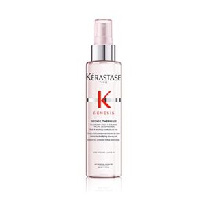 kerastase genesis defense thermique blow dry primer | heat protectant for weakened hair prone to fallout due to breakage from brushing | detangles and hydrates without frizz | sulfate free | 5.1 fl oz