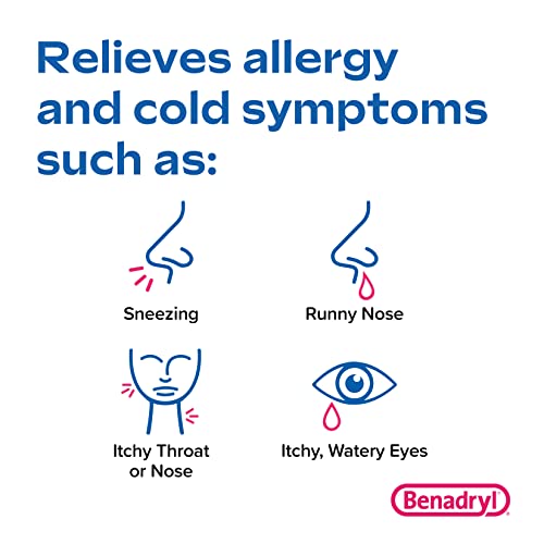 Benadryl Ultratabs Antihistamine Allergy Relief Tablets, Diphenhydramine HCl 25mg, 48 ct