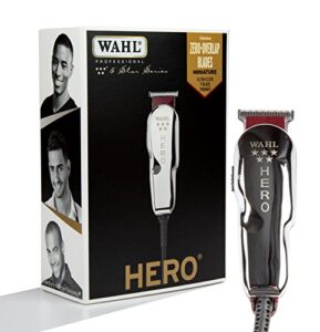 wahl professional 5-star hero corded t blade trimmer #8991 – great for barbers and stylists – powerful standard electromagnetic motor – includes 3 guides, oil, and cleaning brush