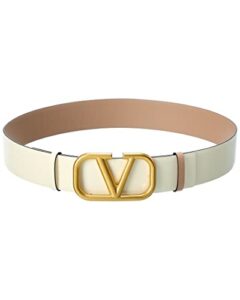 valentino vlogo 40mm reversible leather belt, 90, white