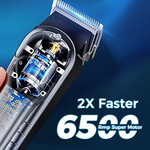Hair Clippers for Men, 5 Hours Cordless Hair Cutting Kit with 10 Combs, LED Display, Low Noise Professional Beard Trimmer Barber Clippers Hair Cutting Kit with Scissors,Cape, Gifts for Men Family