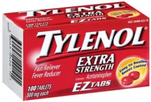 tylenol extra strength ez tabs, 100 count