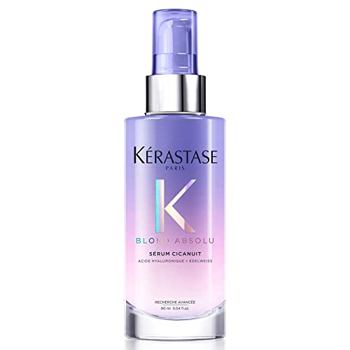 KERASTASE Blond Absolu Cicanuit Conditioning Hair Serum | For Damaged, Bleached, or Highlighted Hair | Leave-In Overnight Treatment Serum | With Hyaluronic Acid & Edelweiss Flower | 3.04 Fl Oz