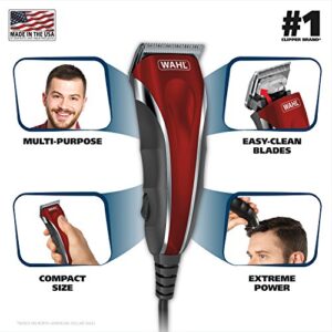 Wahl Clipper Compact Multi-Purpose Haircut, Beard, & Body Grooming Hair Clipper & Trimmer with Extreme Power & Easy Clean Blades - Model 79607