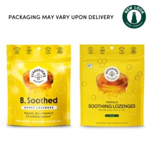 Soothing Honey Cough Drops - Immune Support with Vitamin D, Zinc and Propolis - by Beekeeper's Naturals - Throat Soothing Lozenges, 14 Ct