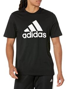 adidas men’s essentials big logo tee, black/white, 3x-large