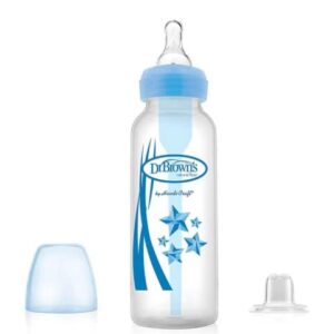 DR. Brown's Options Baby Bottles, 2-in-1 Transition KIT, Single, Blue, 8 Ounce