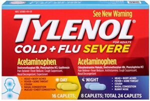 tylenol cold + flu severe day & night caplets 24 ea (3 pack)