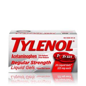 tylenol regular strength liquid gels with 325 mg acetaminophen, pain reliever & fever reducer, 20 ct