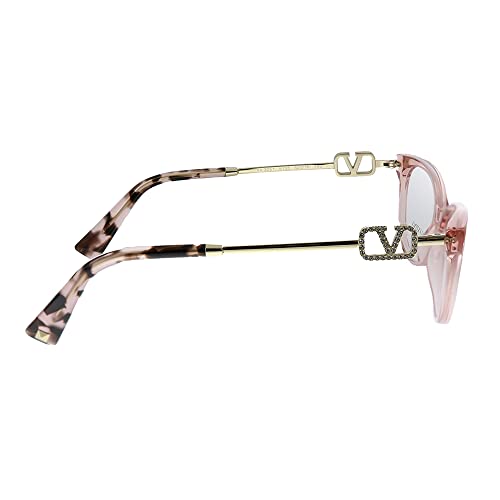 Valentino VA 3051 5155 Transparent Pink Plastic Cat-Eye Eyeglasses 52mm