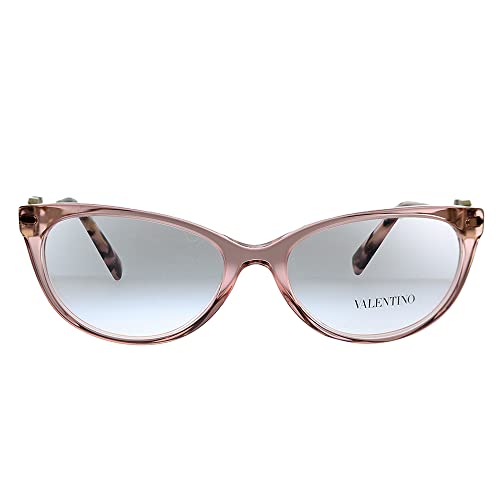 Valentino VA 3051 5155 Transparent Pink Plastic Cat-Eye Eyeglasses 52mm