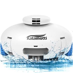 kalamotti cordless robotic pool cleaner – pool vacuum for above ground pools powerful suction rechargeable battery, lasts 140 mins, built-in water sensor technology for pool surface up to 630 sq.ft