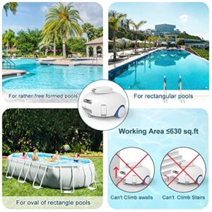 Kalamotti Cordless Robotic Pool Cleaner - Pool Vacuum for Above Ground Pools Powerful Suction Rechargeable Battery, Lasts 140 Mins, Built-in Water Sensor Technology for Pool Surface Up to 630 Sq.Ft