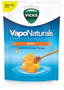 vicks vaponaturals honey throat lozenges 19 drops in resealable bag