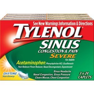 tylenol sinus congestion & pain severe caplets, 3 pk./24 ct.