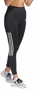 adidas womens lightweight high rise 3-stripe mesh 7/8 leggings (x-large, carbon/white)
