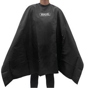 wahl clipper genuine reusable barbers cape for hair cutting, and trimming with easy hook & loop adjustable neck for kids and adults – model 3417
