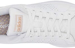 adidas Women's Advantage Tennis Shoe, White/White/Copper Metallic, 9