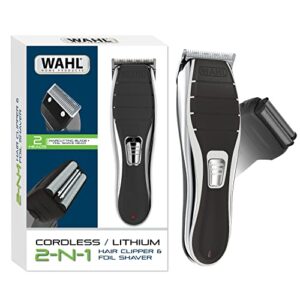 wahl clipper 2-in-1 hair clipper and shaver lithium-ion rechargeable cord cordless hair clipper and shaver combo kit – model 79568