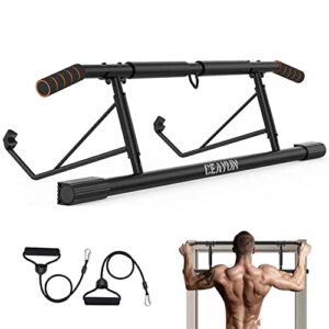 ceayun pull up bar for doorway, portable pullup chin up bar home, no screws multifunctional dip bar fitness, door exercise equipment body gym system trainer