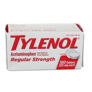 Tylenol Reg Strngth 100'S Size 100ct Tylenol 325 Mg Regular Strength Pain Reliever