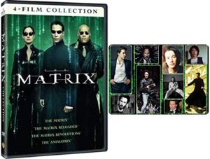 the matrix: complete movie trilogy and anime film dvd (reloaded / revolutions / animatrix) with bonus art card