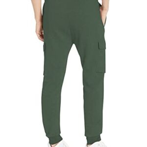 adidas Men's Essentials Fleece Regular Tapered Cargo Pants, Green Oxide/Linen Green, Large