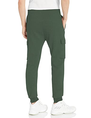 adidas Men's Essentials Fleece Regular Tapered Cargo Pants, Green Oxide/Linen Green, Large