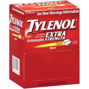 tylenol® extra strength caplets, 100ct (2-50ct. packs.)