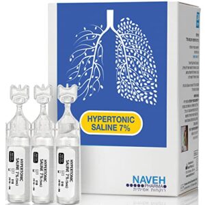 rsv hypertonic saline solution 7% – nebulizer diluent for inhalators and nasal hygiene devices helps clear congestion from airways and lungs – reduce mucus (25 sterile saline bullets of 5ml)