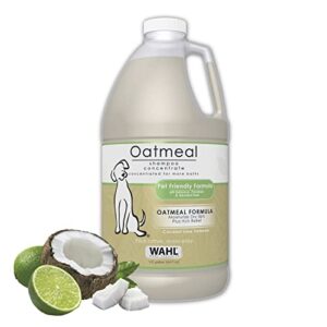 wahl dry skin & itch relief pet shampoo for dogs – oatmeal formula with coconut lime verbena 64oz – model 821004-050