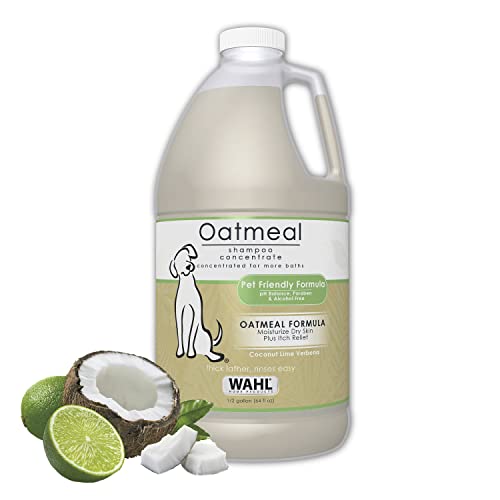 Wahl Dry Skin & Itch Relief Pet Shampoo for Dogs – Oatmeal Formula with Coconut Lime Verbena 64oz - Model 821004-050