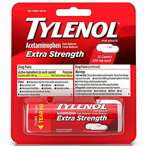 TYLENOL Extra Strength Caplets 10 ea (Pack of 6)