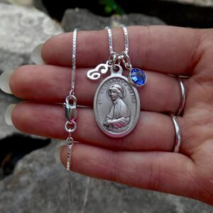 SAINT ELIZABETH ANN Seton Necklace - Personalized Initial, Birthstone, Patron of Teachers, Confirmation, Mother Seton, Gift for Catholic School Teacher