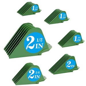 clipper guards for wahl 10 12 14 16 18 20 hair clipper guards 6pcs extra long clipper guard attachments 2.5 inch clipper guides multiple sizes universal 2.5″, 2.25″, 2″, 1.75″, 1.5″, 1.25″ (green)