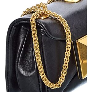 Valentino One Stud Micro Leather Shoulder Bag, Black