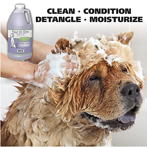 Wahl 4-in-1 Calming Pet Shampoo for Dogs – Cleans, Conditions, Detangles, & Moisturizes with Lavender Chamomile - Pet Friendly Formula – 64 Oz - Model 821000-050