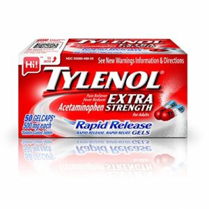 tylenol extra strength rapid release gelcaps, 50-count