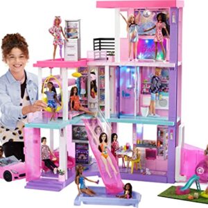 Barbie 60th Celebration DreamHouse Playset (3.75 ft) with 2 Exclusive Dolls, Car, Pool, Slide, Elevator, Lights & Sounds, 100+ Pieces, 3 Year Olds & Up