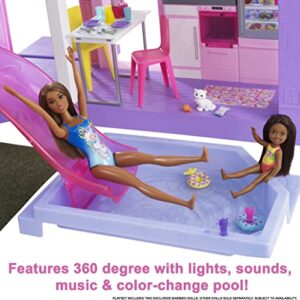 Barbie 60th Celebration DreamHouse Playset (3.75 ft) with 2 Exclusive Dolls, Car, Pool, Slide, Elevator, Lights & Sounds, 100+ Pieces, 3 Year Olds & Up