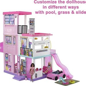 Barbie 60th Celebration DreamHouse Playset (3.75 ft) with 2 Exclusive Dolls, Car, Pool, Slide, Elevator, Lights & Sounds, 100+ Pieces, 3 Year Olds & Up