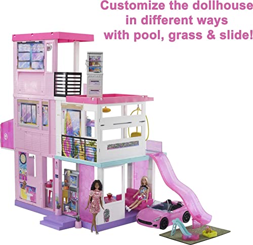 Barbie 60th Celebration DreamHouse Playset (3.75 ft) with 2 Exclusive Dolls, Car, Pool, Slide, Elevator, Lights & Sounds, 100+ Pieces, 3 Year Olds & Up