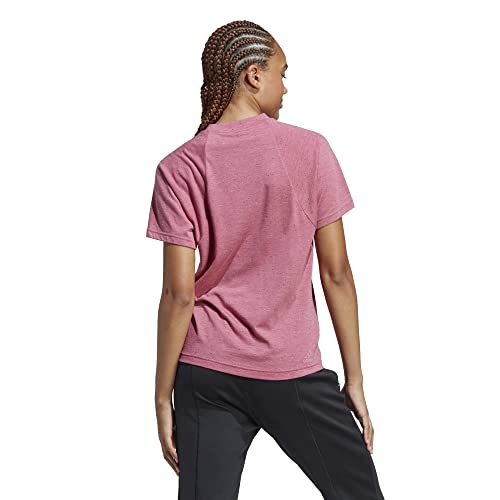 adidas Women's Future Icon Winners 3.0 T-Shirt, Pink Strata Melange/White, Large