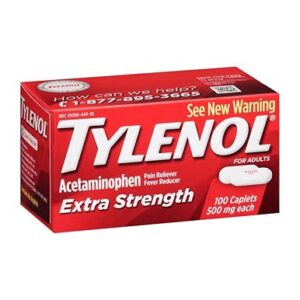 Tylenol Extra Strength Acetaminophen Pain Reliever Fever Reducer 100 caplets (Pack of 6)