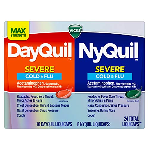 Vicks DayQuil & Nyquil Severe Cold, Flu & Congestion Medicine, 24 Count