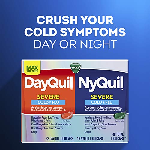 Vicks DayQuil & Nyquil Severe Cold, Flu & Congestion Medicine, 24 Count