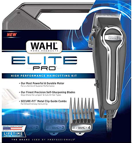 Wahl Clipper Elite Pro High-Performance Home Haircut & Grooming Kit for Men - Electric Hair Clipper & Trimmer - Model 79602